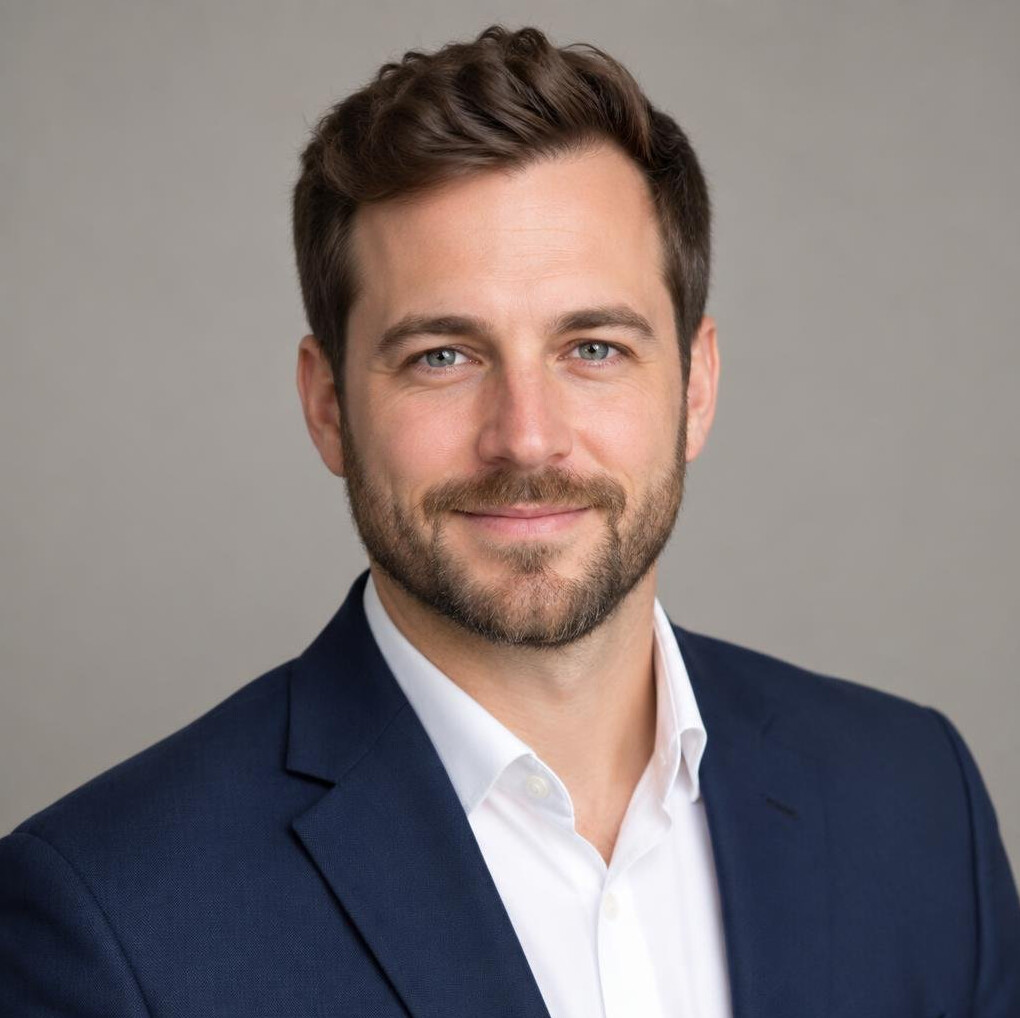 Portrait of a professional man with a beard
